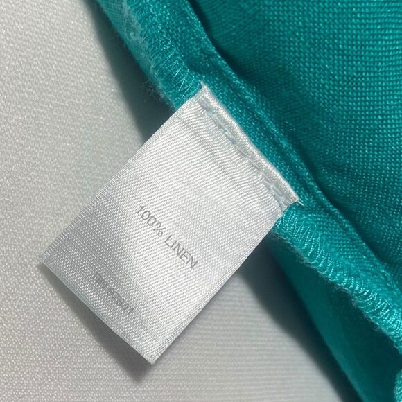 J Jill Linen Button Up Shirt Women's Size S Turquoise Long Sleeve READ - Picture 7 of 7